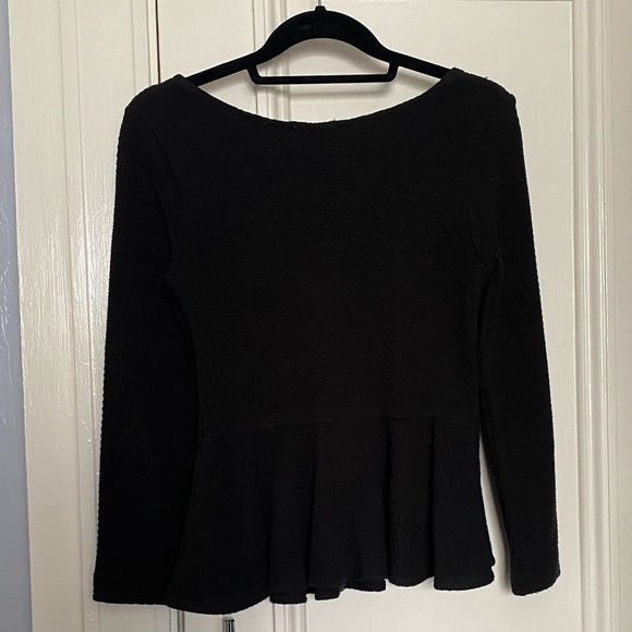 Women’s Textured Black Peplum Zip-Up Ganni Jacket, XS - Picture 3 of 5